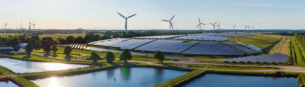 Wind turbines and solar panels